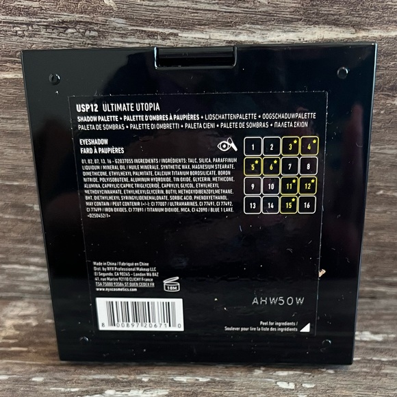 NYX Ultimate Utopia 16 Color Eyeshadow Palette Powder Metallic Matte Vegan‎ New - Picture 3 of 8